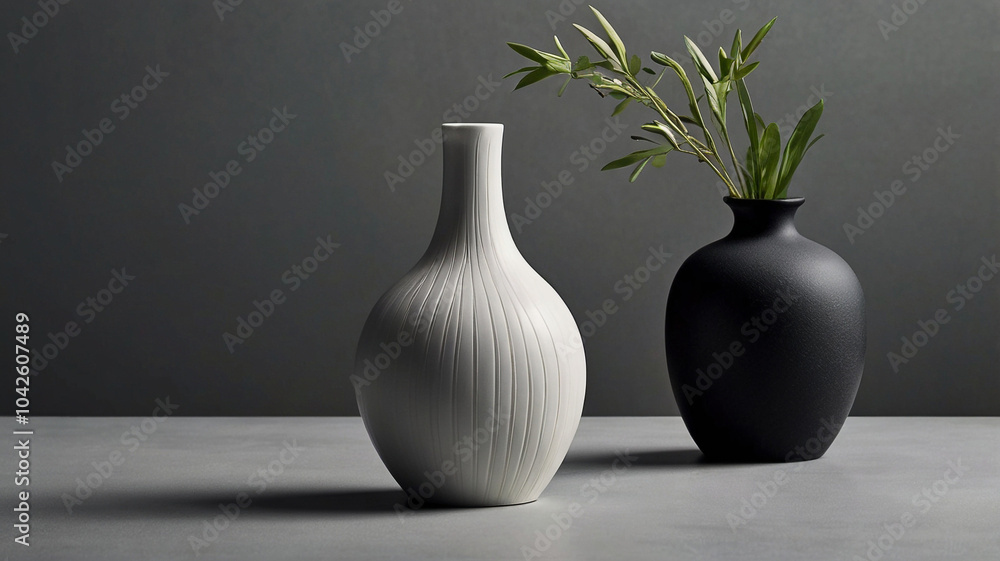 A pair of elegant matte white glass vases with contrasting textures, perfect for adding a touch of modern sophistication to any home decor. A pair of elegant matte white glass vases with contrasting textures, perfect for adding a touch of modern sophistication to any home decor.