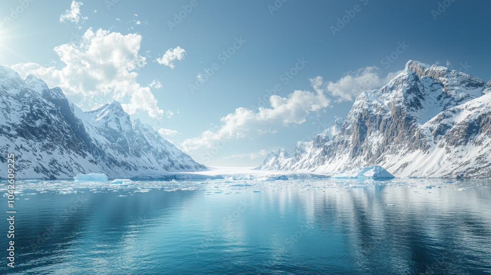 custom made wallpaper toronto digitalArctic Landscape with Snow Covered Mountains and Icebergs
