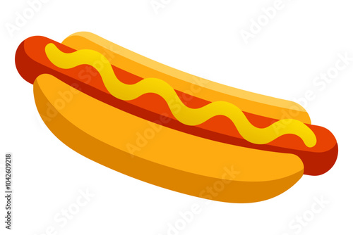 Hot Dog and Mustard | isolated vector silhouette illustration on white background