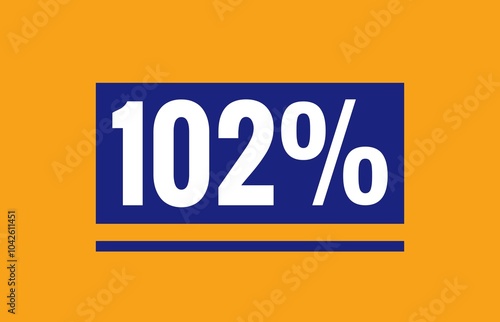 102 % text design illustration on yellow background  photo