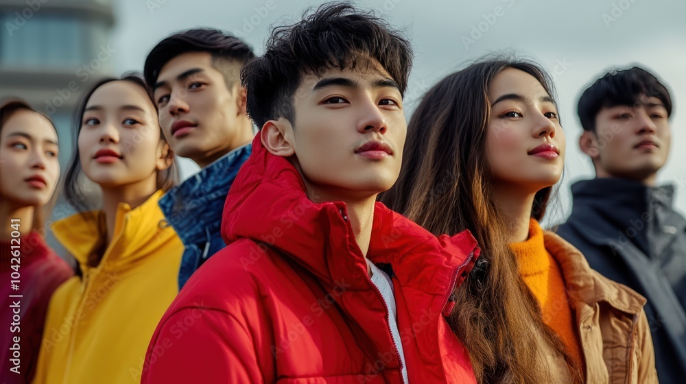 A diverse group of Asian friends standing together, transparent background, vibrant clothing colors, sharp focus on faces, soft natural lighting, 32K resolution A diverse group of Asian friends standing together, transparent background, vibrant clothing colors, sharp focus on faces, soft natural lighting, 32K resolution