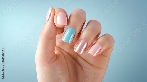 Stylish Nail Art in Pastel Colors