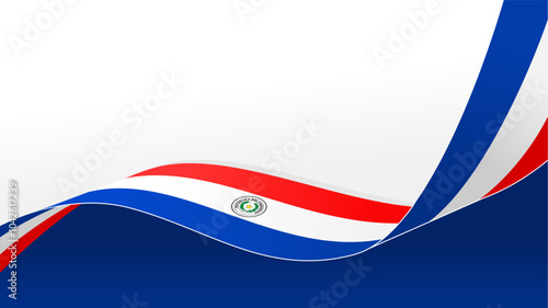 Free Download wavy paraguay flag vector background with copy space for text. paraguay national day - GFXLoad