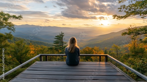 Scenic mountain overlook with a viewpoint featuring breathtaking views of valleys and peaks inviting reflection and tranquility