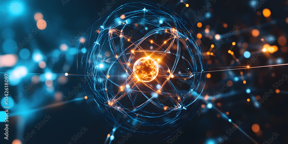 Obraz premium Interconnected Network of Lines and Dots