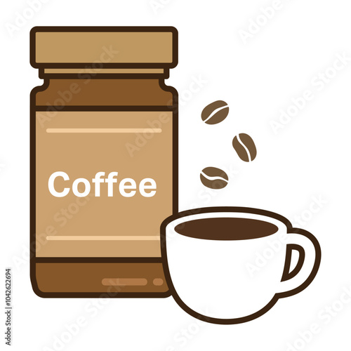 インスタントコーヒーとコーヒーカップ