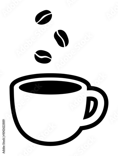 コーヒーカップとコーヒー豆のアイコン