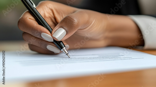 businesswoman's white-beige outfit, symbolizing professionalism and elegance. The soft colors convey a sense of calm and confidence in a corporate environment