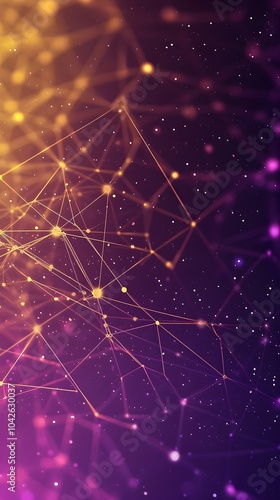 A high-tech background with a digital mesh network design in Lemon Yellow and Violet gradients, suited for a cybersecurity application's user interface