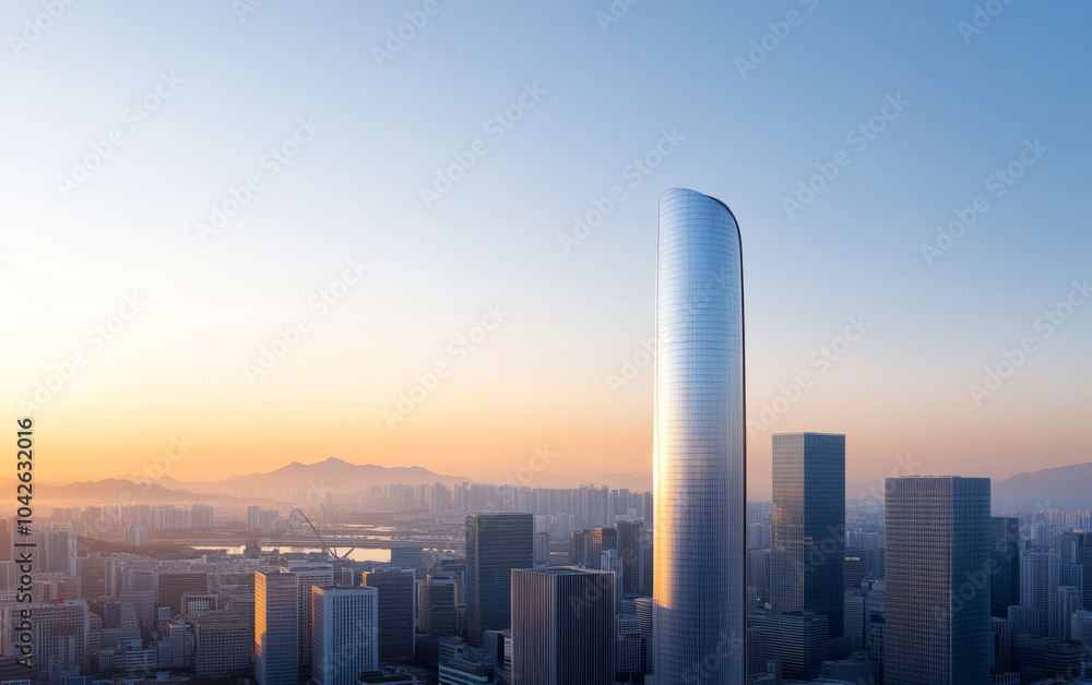 Fototapeta premium Architectural landscape of modern urban skyline
