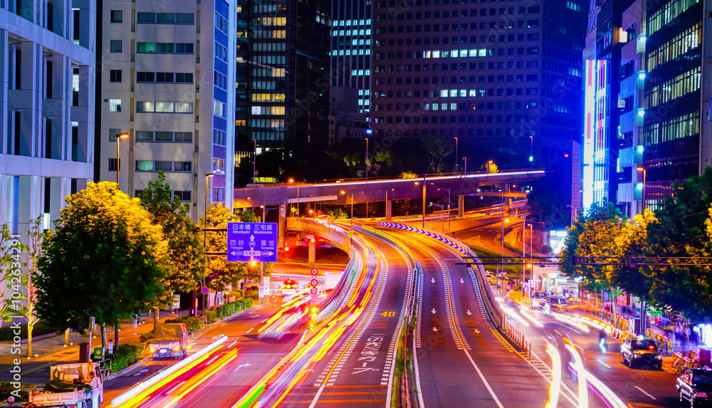 東京・夜の幹線道路 東京・夜の幹線道路