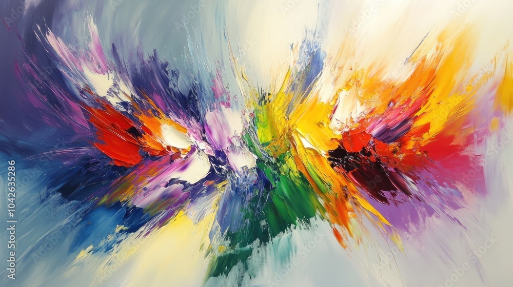 A vibrant abstract painting with bold, sweeping strokes and striking colors, exuding energy and modern creativity A vibrant abstract painting with bold, sweeping strokes and striking colors, exuding energy and modern creativity