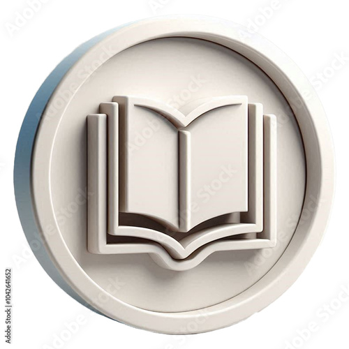 3d book icon inside circle