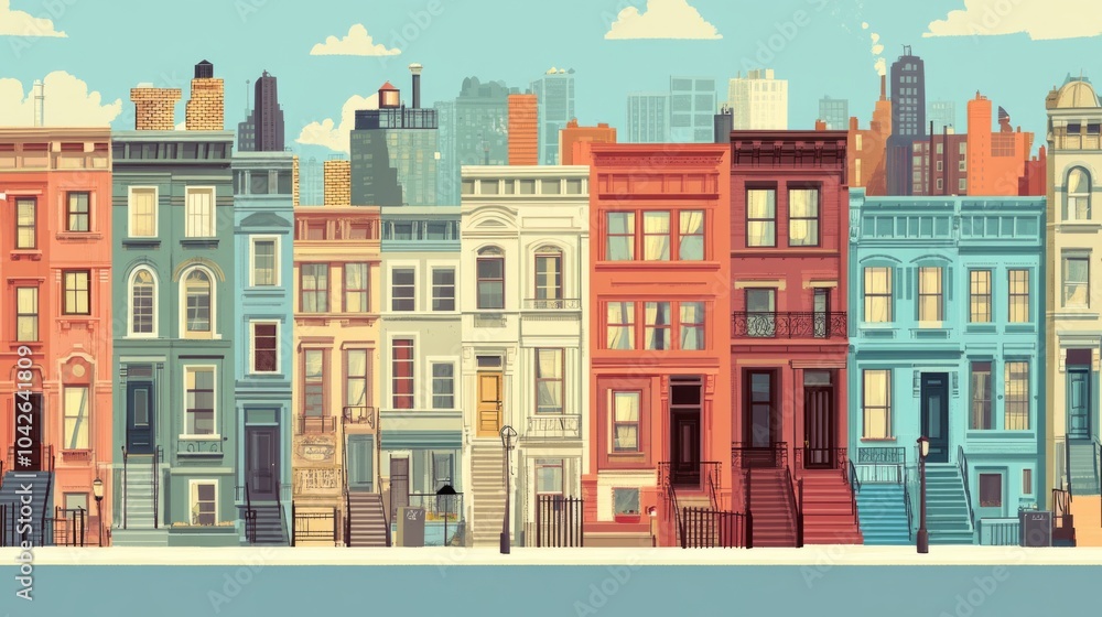 Colorful City Homes with Clean Lines and Textures Colorful City Homes with Clean Lines and Textures
