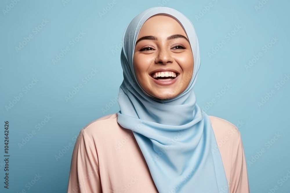 custom made wallpaper toronto digitalPortrait of a beautiful asian muslim woman with hijab laughing