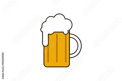 Beer Mug | isolated vector silhouette illustration on white background