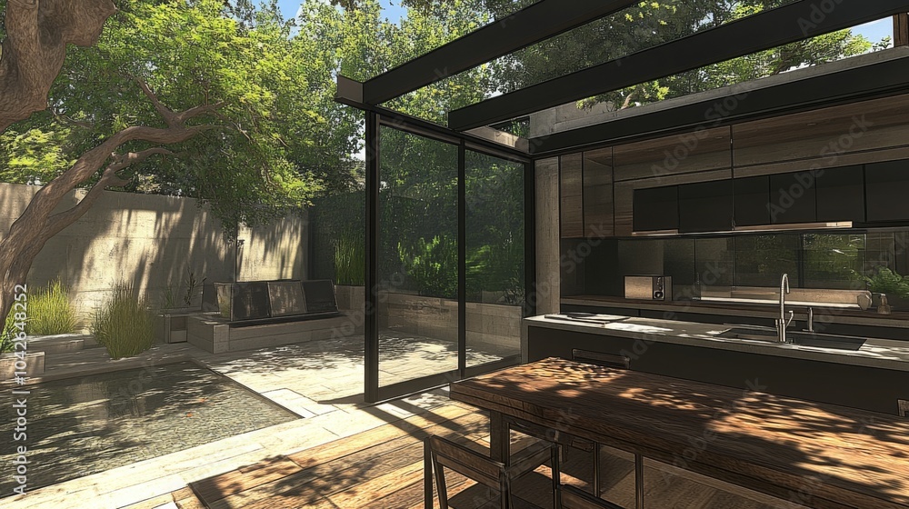Modern Renovation with Detailed Textures in Home Setting Modern Renovation with Detailed Textures in Home Setting