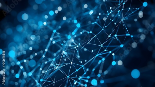 A high-tech background with a digital mesh network design in silver and blue gradients, suited for a cybersecurity application's user interface