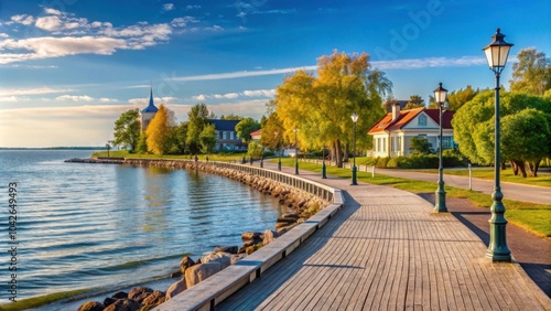 Scenic seaside promenade in Haapsalu, Estonia, Haapsalu, seaside, promenade, boardwalk, pier, Baltic Sea, coastal photo