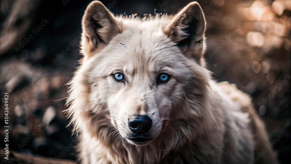 Obraz premium wolf in the snow. wolf, animal, wild, dog, wildlife, mammal, gray, predator, grey, nature, canis lupus, canine, fur, head, face, portrait, coyote, winter, canis, gray wolf, carnivore, animals, eyes, s