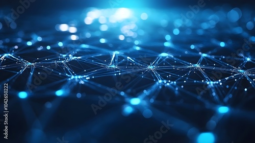 A high-tech background with a digital mesh network design in silver and blue gradients, suited for a cybersecurity application's user interface