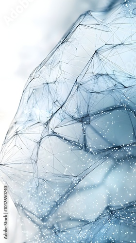 A high-tech background with a digital mesh network design in silver and blue gradients, suited for a cybersecurity application's user interface