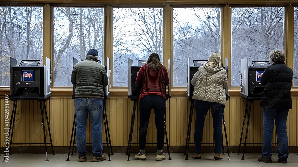 Fototapeta premium Empowering civic engagement voters cast their ballots in a celebration of democracy and community pride