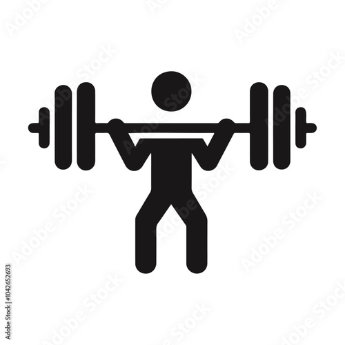 Bodybuilding sport gym weight lifting black silhouette vector icon design