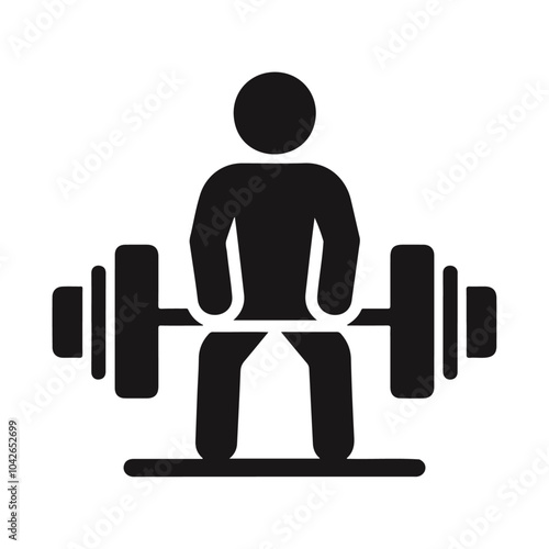 Bodybuilding sport gym weight lifting black silhouette vector icon design