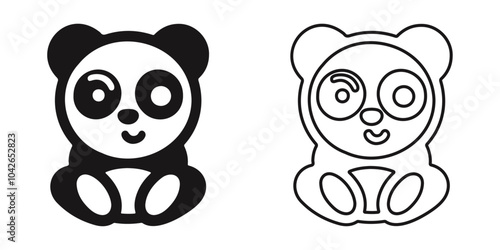 Mascot bear character icon design, dizzy panda vector illustration design