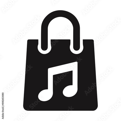 Shopping note music audio mp3 bag vector icon design