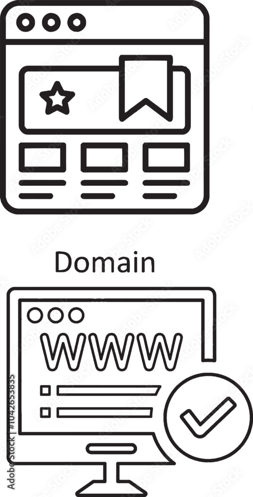 Domain Registration vectors design Domain Registration vectors design