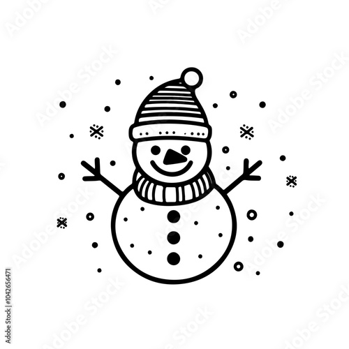 snowman vector icon with snow