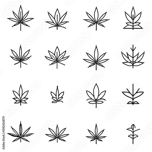set of cannabis icons vector