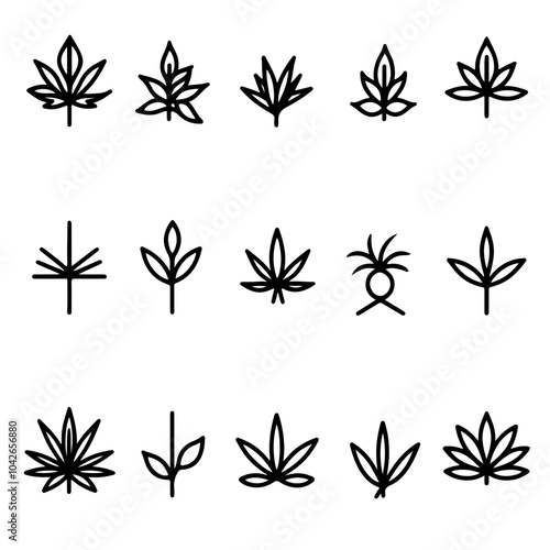 set of cannabis icons vector
