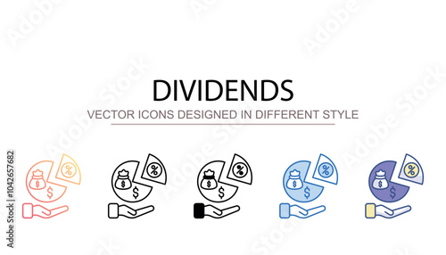 Dividends icon design with white background stock illustration