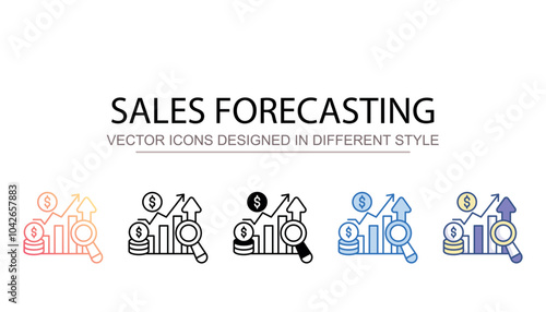 Sales Forecasting icon design with white background stock illustration