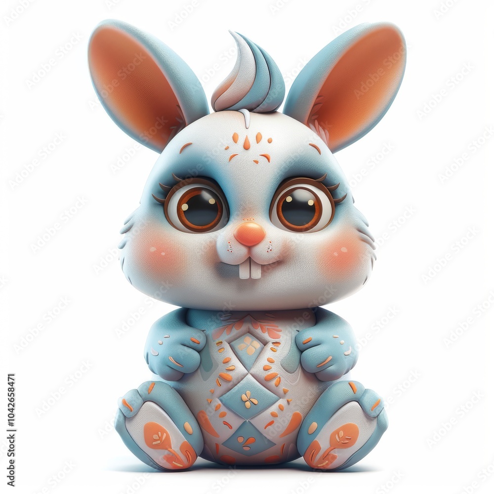 Cute 3D Cartoon Bunny Character for Easter Celebration Cute 3D Cartoon Bunny Character for Easter Celebration