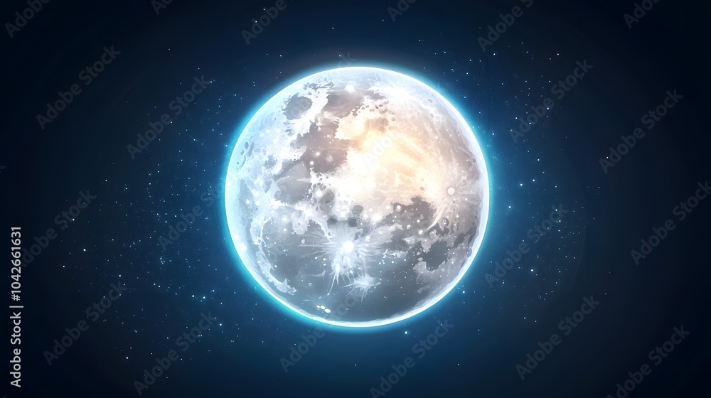 Fototapeta premium Full Moon in the Night Sky.
