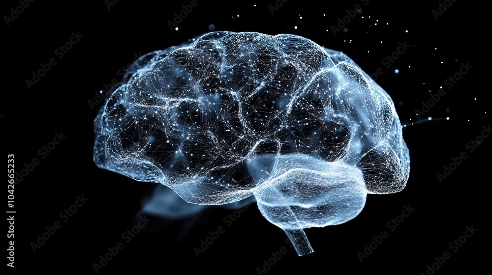 Abstract geometric brain structure representing business intelligence Abstract geometric brain structure representing business intelligence