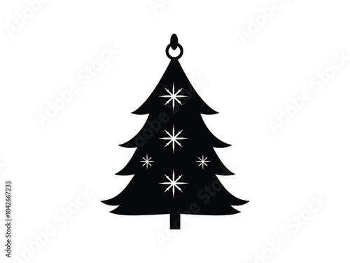 Christmas Tree Silhouette Gift Tags - Festive Ornament Design for Holiday Craft