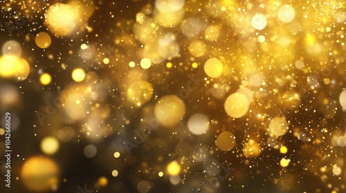 Abstract Golden Glowing Background with Sparkles