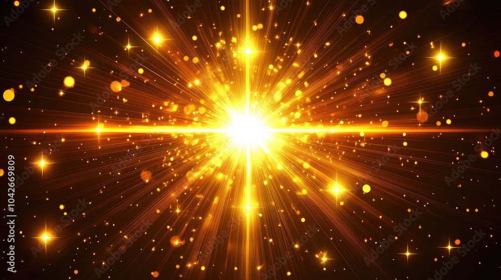 Fototapeta premium Radiant Golden Light Beam Background