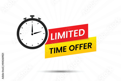 Limited Time Offer Vector Design with clock 
