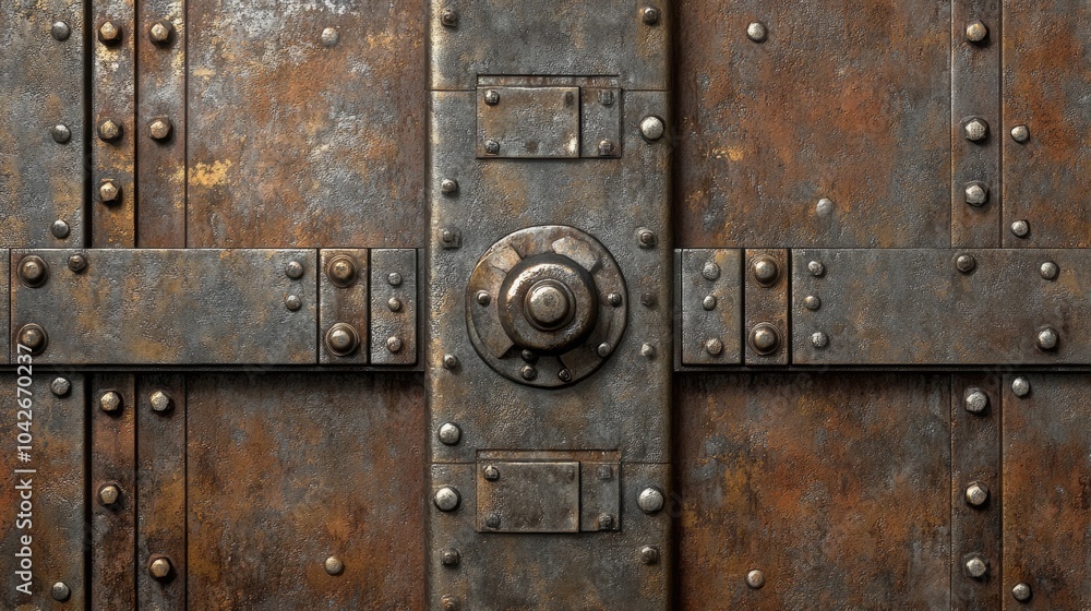 Rustic Metal Door with Detailed Texture and Design Rustic Metal Door with Detailed Texture and Design