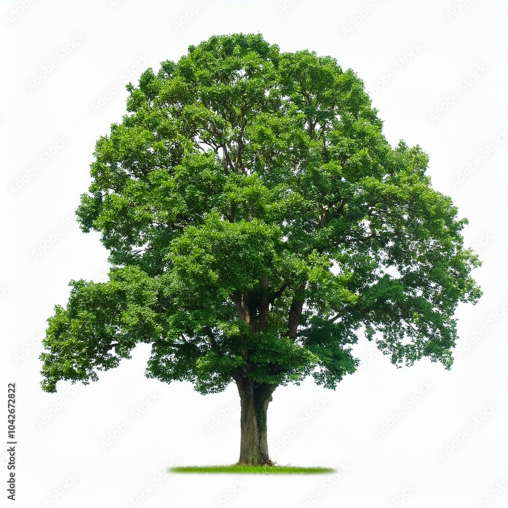 Obraz premium Isolated tree on white background, isolated tropical tree used for design, advertising and architecture