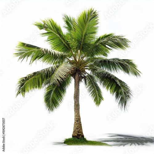 Isolated tree on white background, isolated tropical tree used for design, advertising and architecture