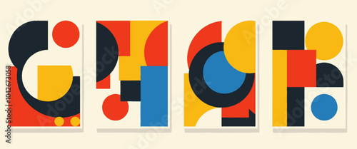 Geometric Abstract Art Prints Set 
