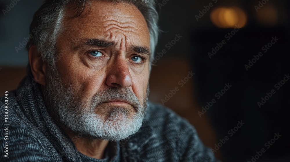 Reflective Portrait of an Older Man Conveying Deep Emotions and Life Experiences in a Captivating Setting Reflective Portrait of an Older Man Conveying Deep Emotions and Life Experiences in a Captivating Setting