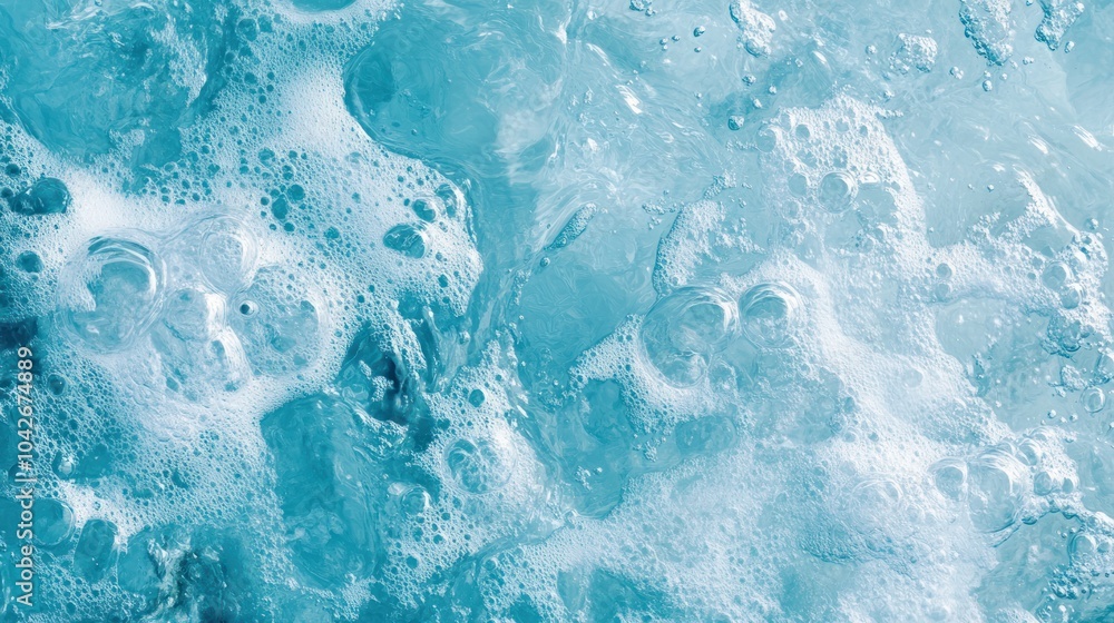 Obraz premium Close-up of bubbling turquoise water creating a textured surface.